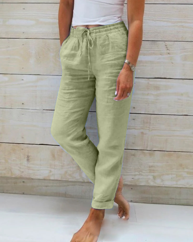 Monika - cotton trousers with elastic band