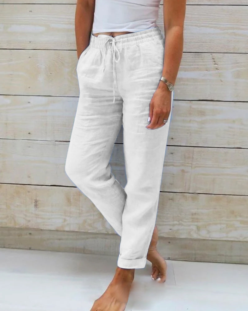 Monika - cotton trousers with elastic band