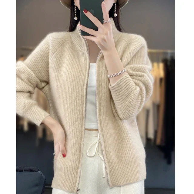 Margie - Wool cardigan with zipper