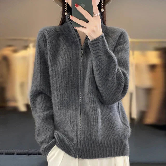 Margie - Wool cardigan with zipper