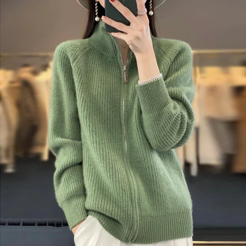 Margie - Wool cardigan with zipper