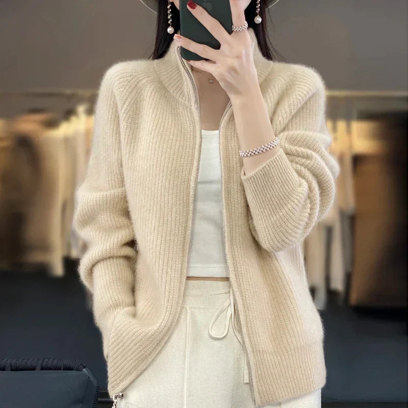 Margie - Wool cardigan with zipper