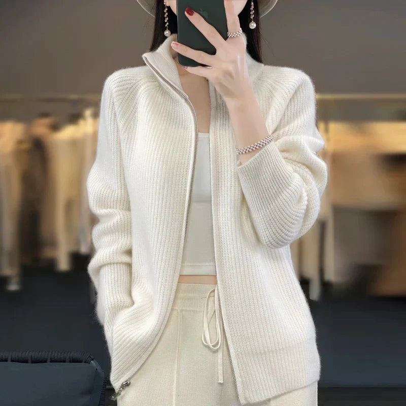 Margie - Wool cardigan with zipper