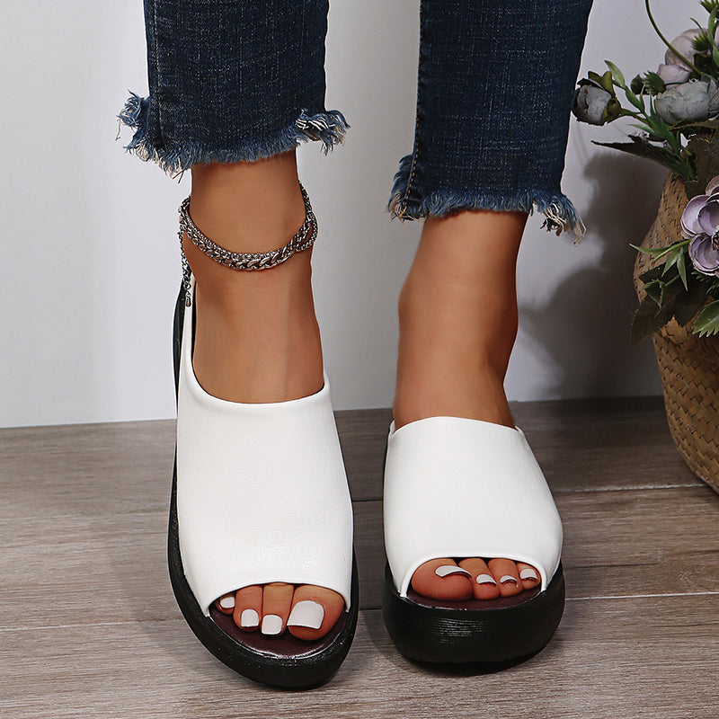Bethany - Leather ergonomic wedge heels