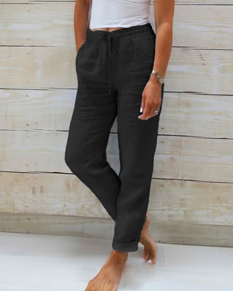 Monika - cotton trousers with elastic band
