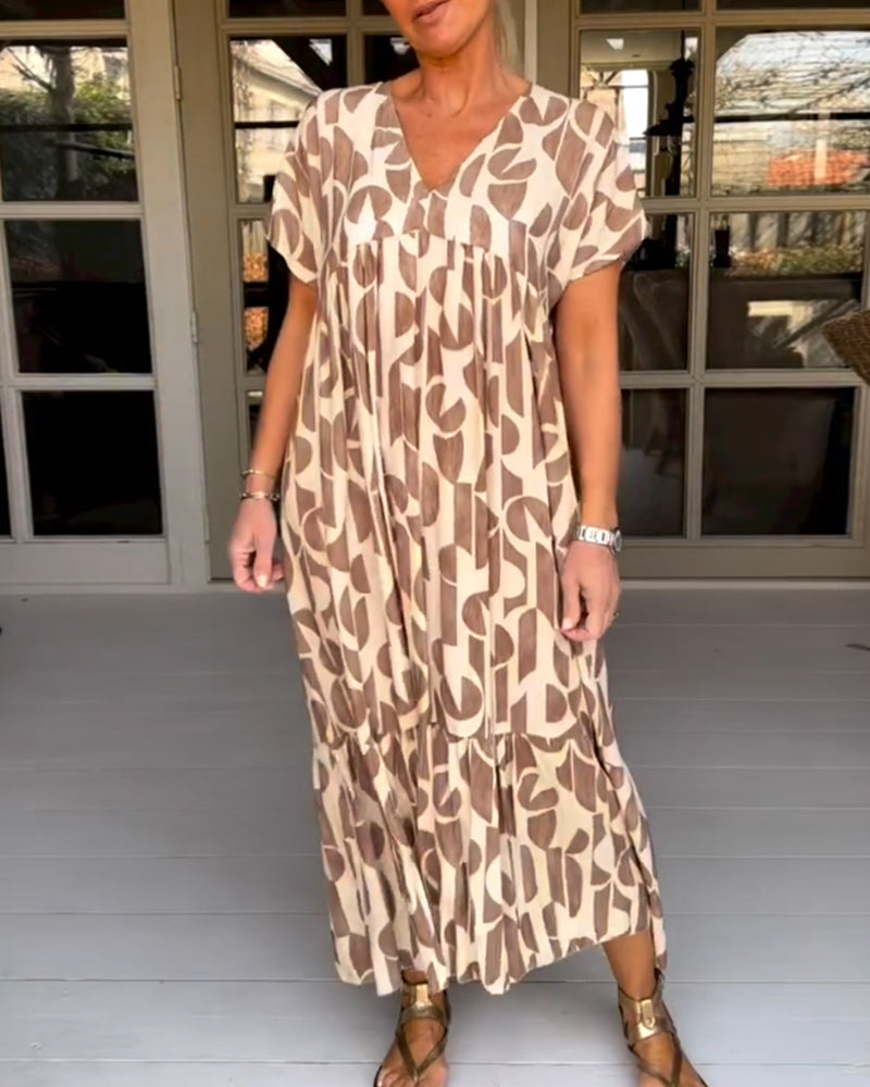 Sharon - Short sleeve dress with V-neckline