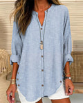 Sisa - Stylish and trendy V-neck top with stripes