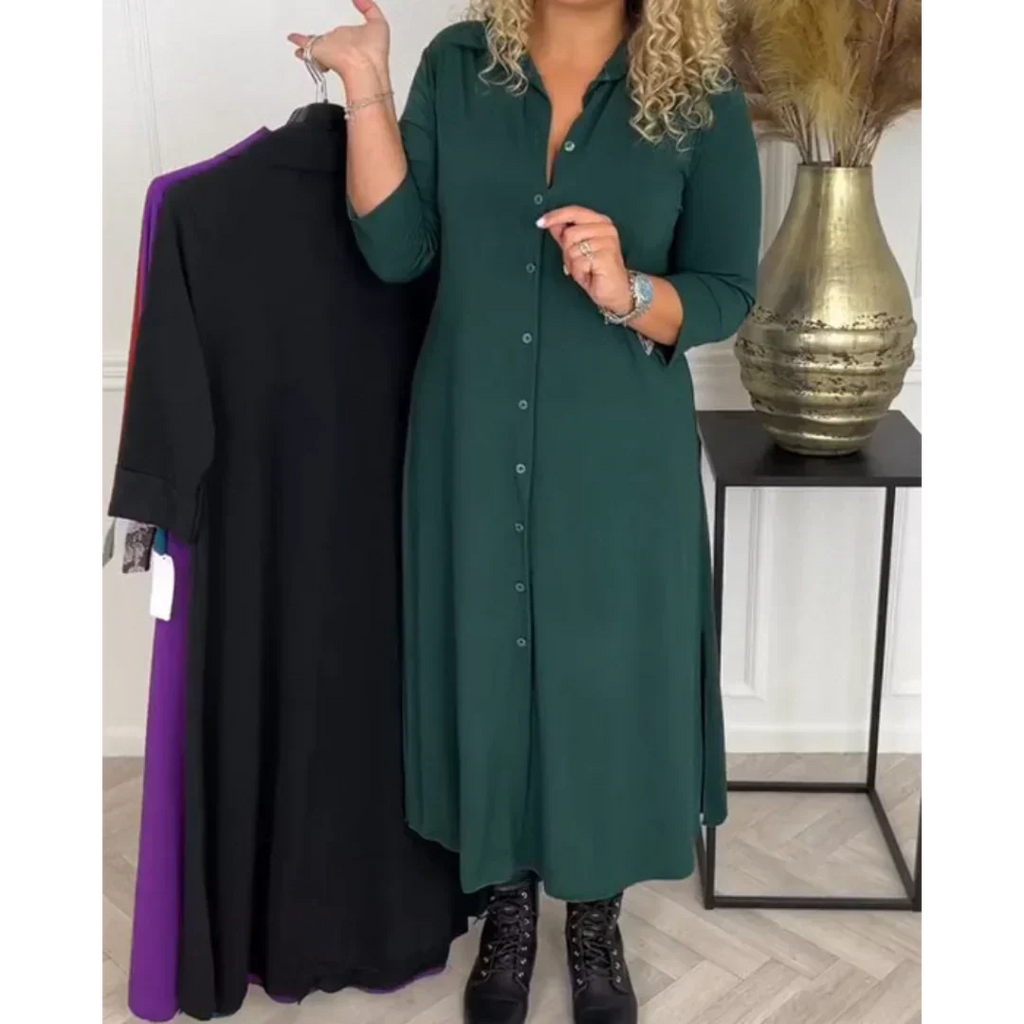 Evy - Stylish autumn/winter dress with buttons