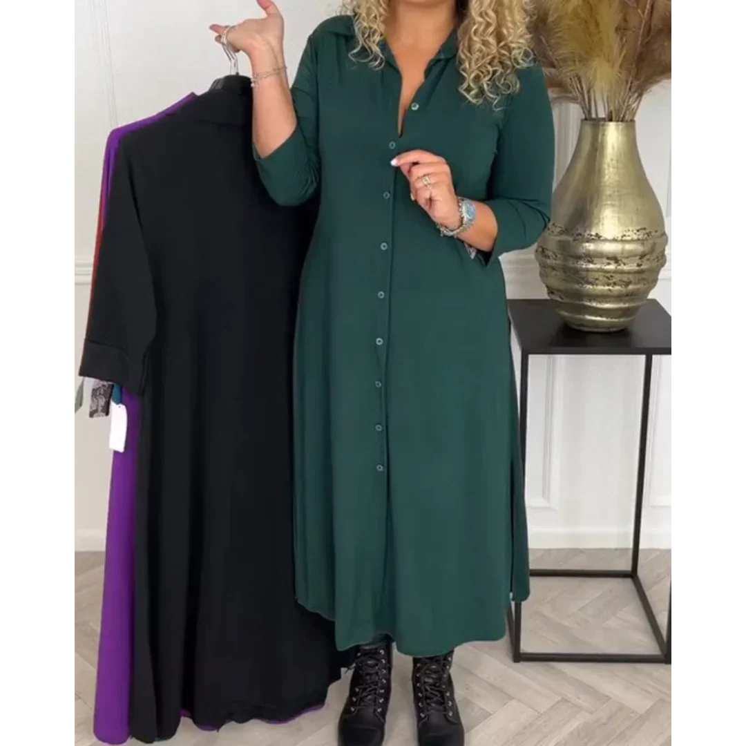 Evy - Stylish autumn/winter dress with buttons