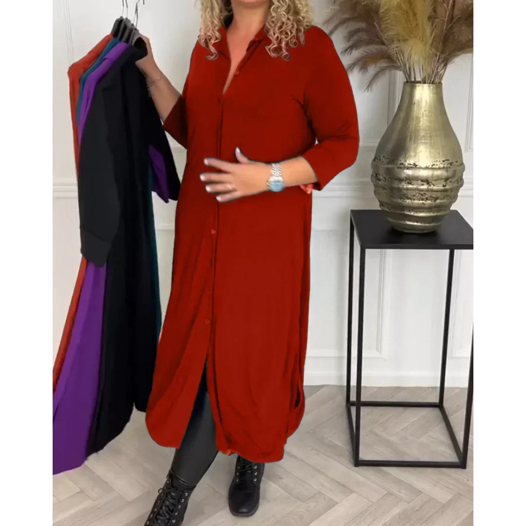 Evy - Stylish autumn/winter dress with buttons
