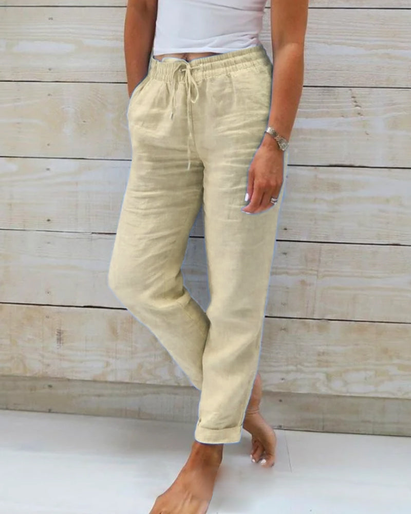 Monika - cotton trousers with elastic band