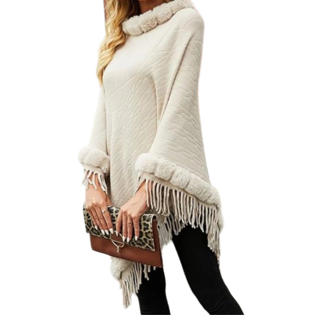 Rona - Quilted poncho jacket for women