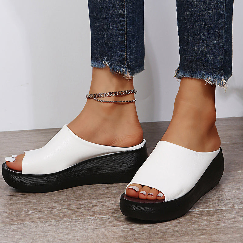 Bethany - Leather ergonomic wedge heels
