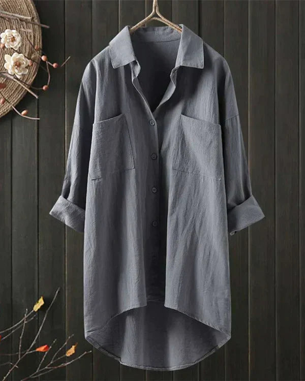Julia - Simple long sleeve blouse with loose fit