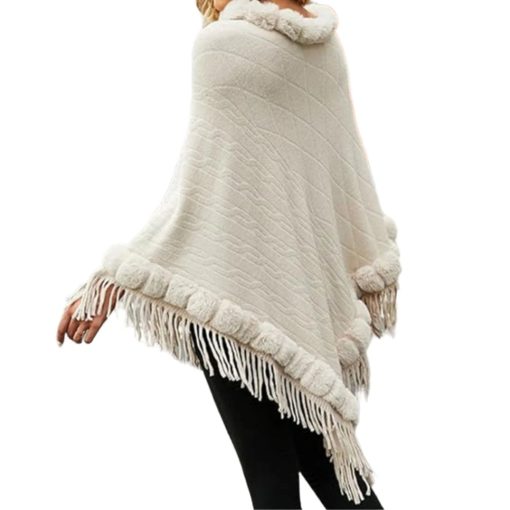 Rona - Quilted poncho jacket for women
