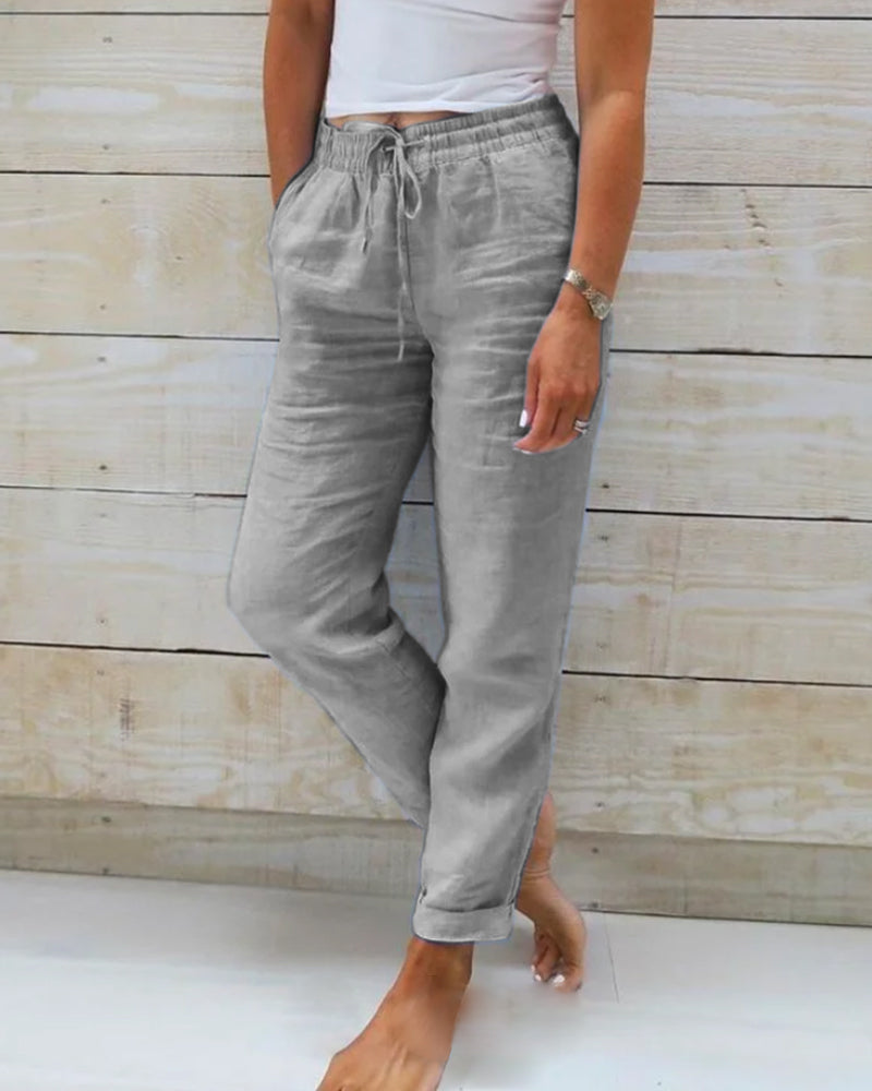 Monika - cotton trousers with elastic band
