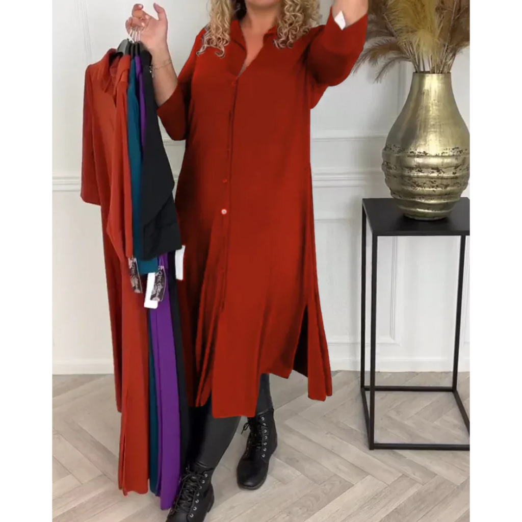 Evy - Stylish autumn/winter dress with buttons
