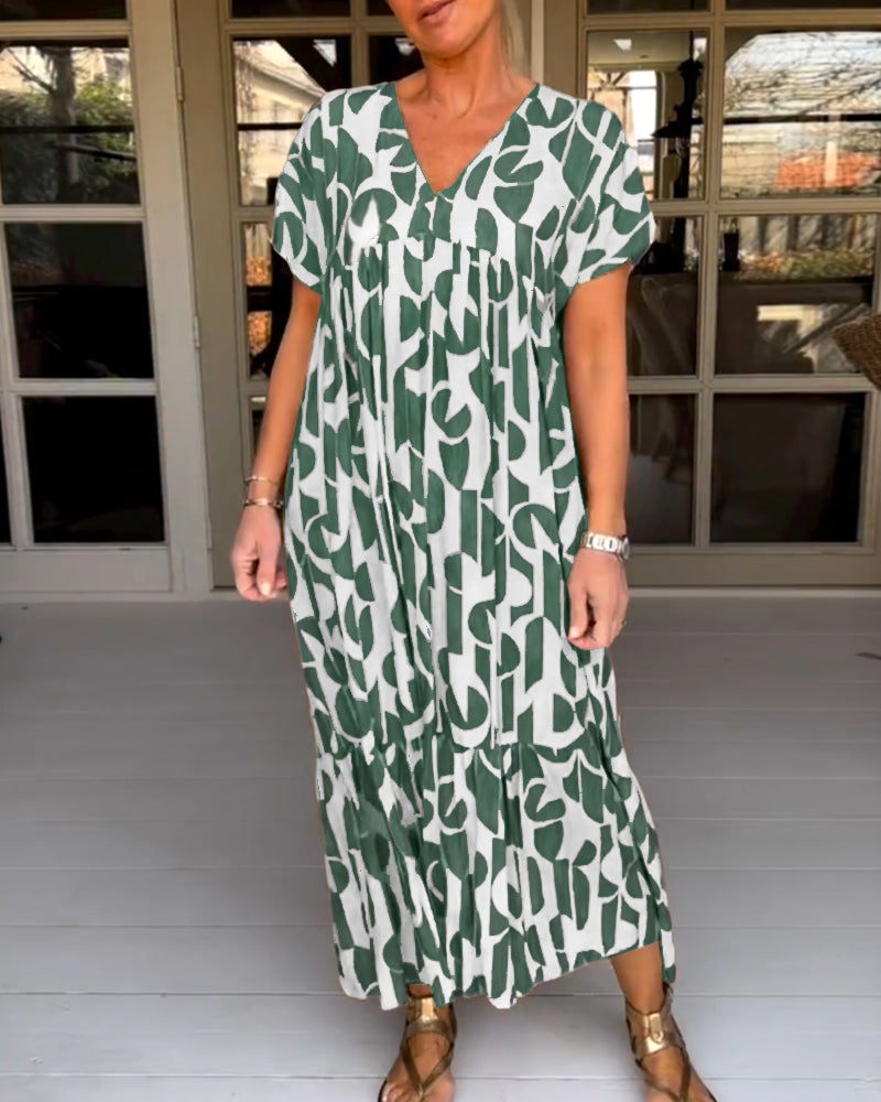 Sharon - Short sleeve dress with V-neckline