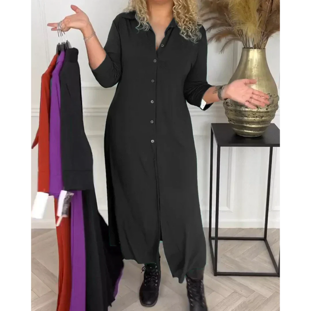 Evy - Stylish autumn/winter dress with buttons