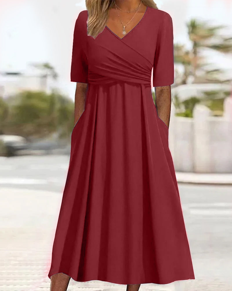 Pien - Short-sleeved crossover dress