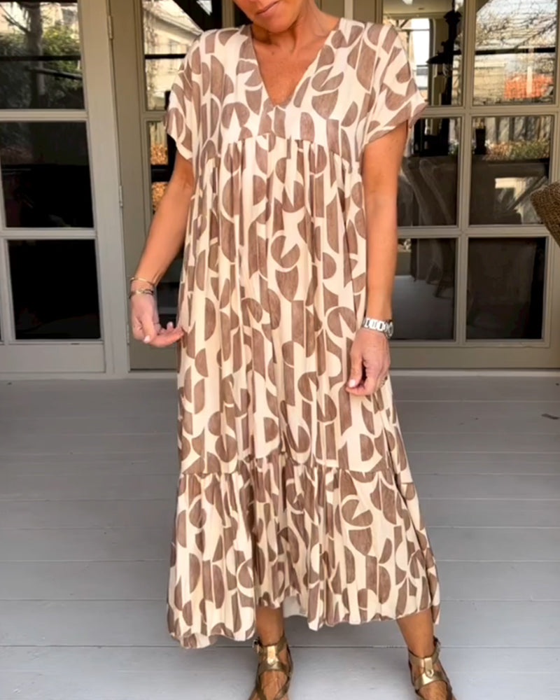 Sharon - Short sleeve dress with V-neckline