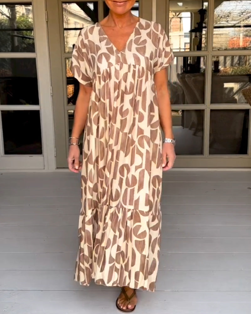 Sharon - Short sleeve dress with V-neckline