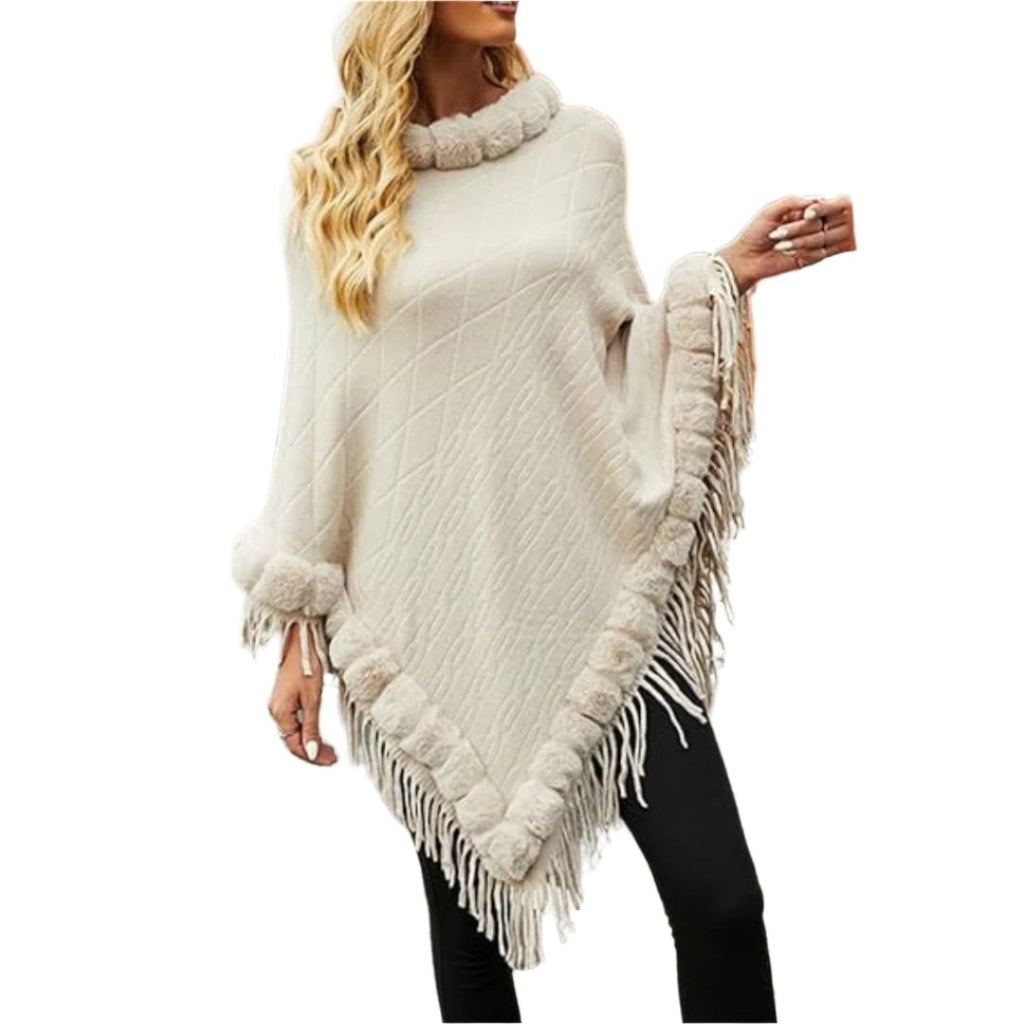 Rona - Quilted poncho jacket for women