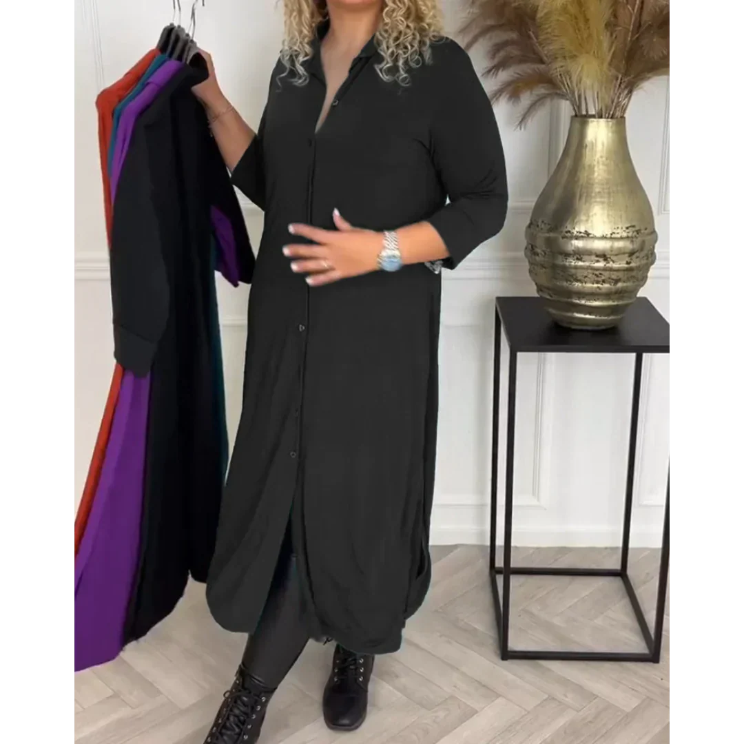 Evy - Stylish autumn/winter dress with buttons