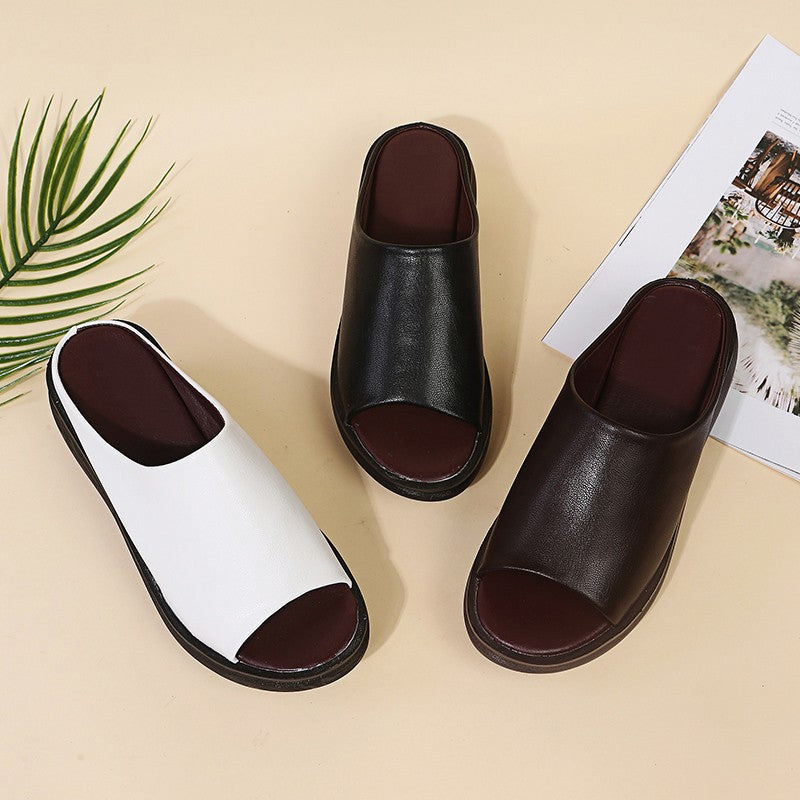 Bethany - Leather ergonomic wedge heels