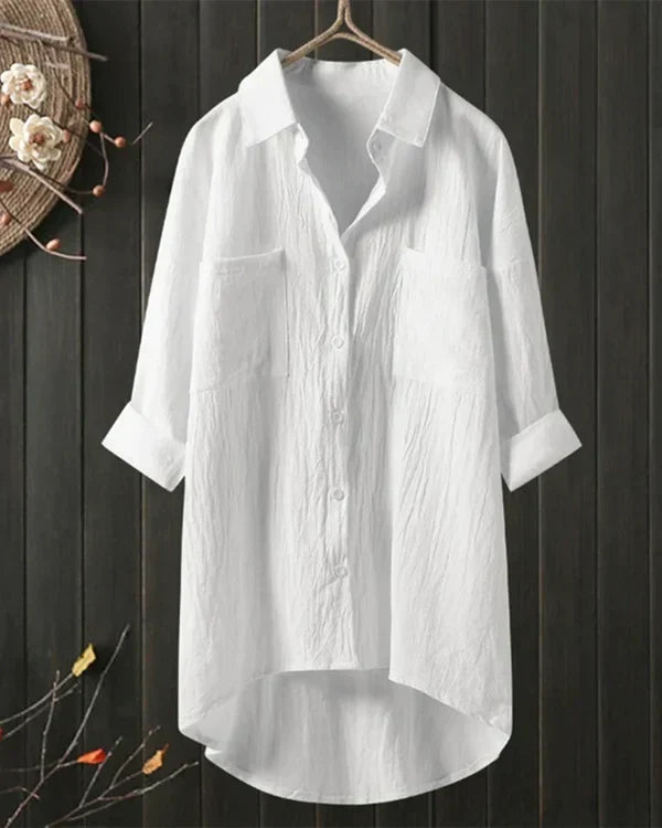 Julia - Simple long sleeve blouse with loose fit