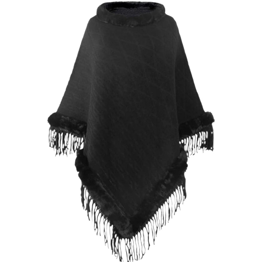 Rona - Quilted poncho jacket for women