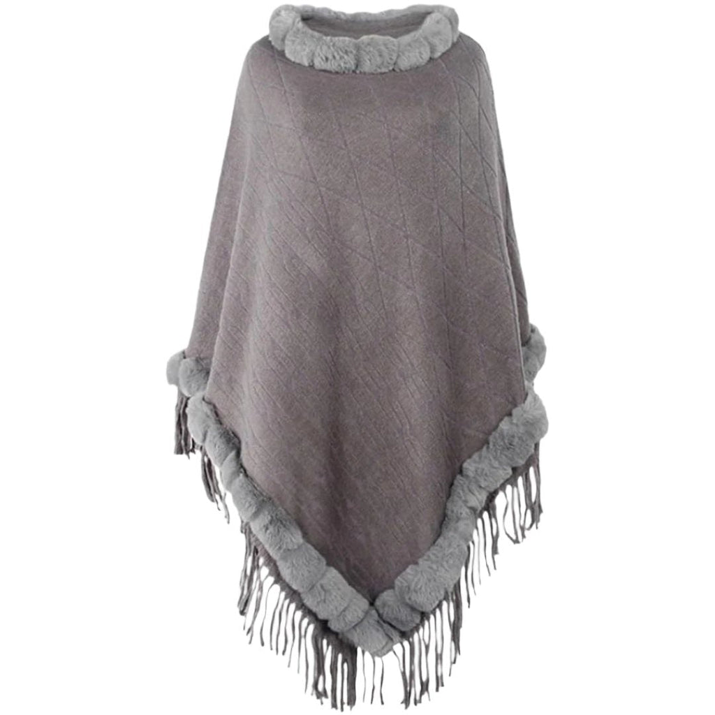Rona - Quilted poncho jacket for women