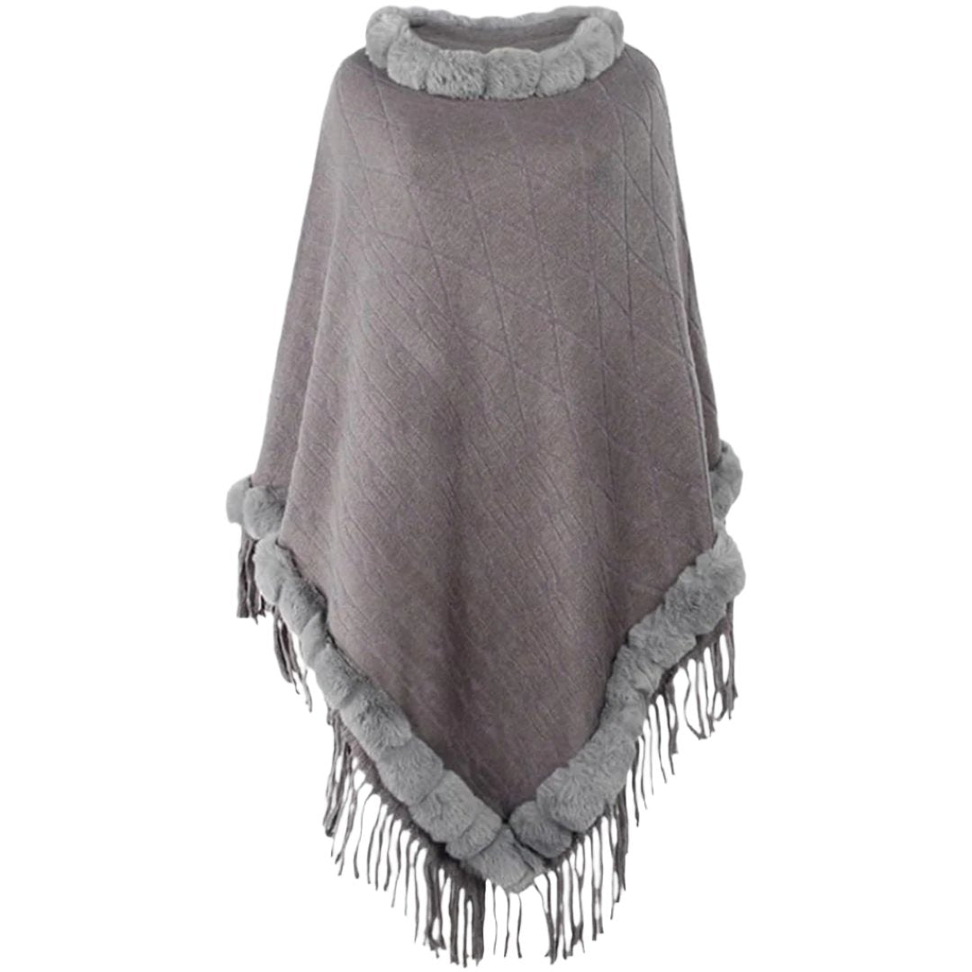 Rona - Quilted poncho jacket for women