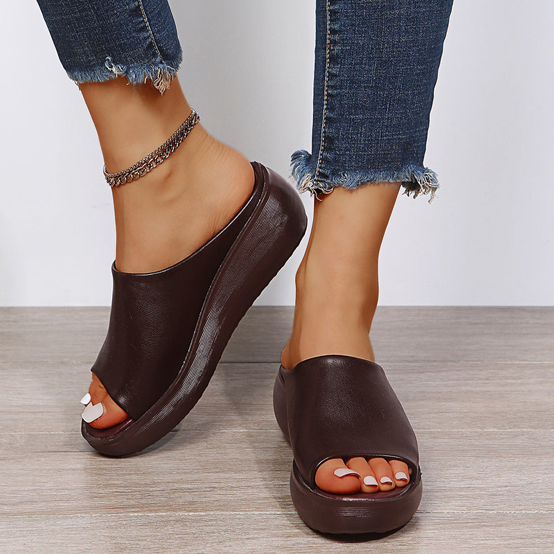 Bethany - Leather ergonomic wedge heels