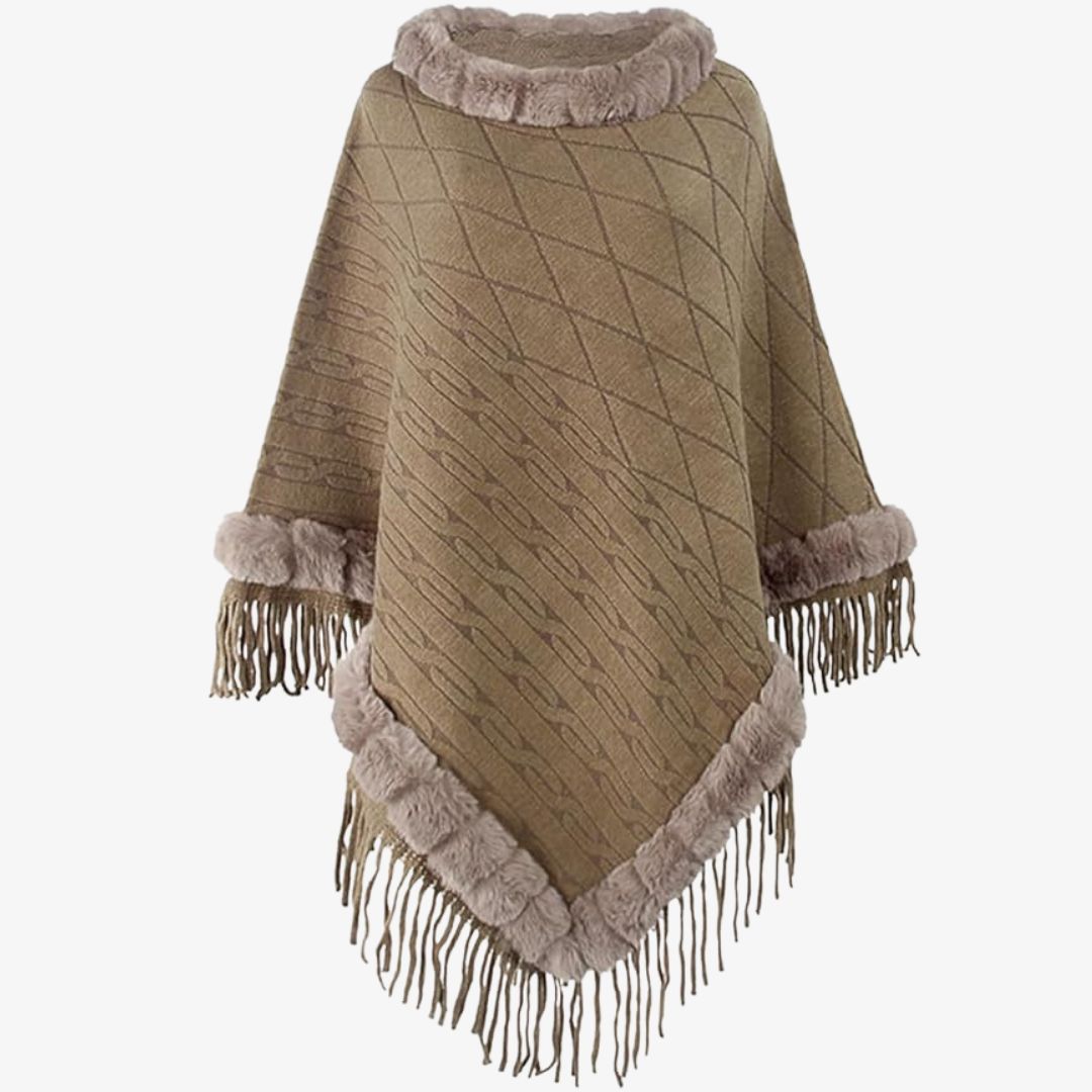 Rona - Quilted poncho jacket for women