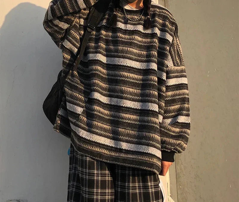 Amaris Vintage Striped Oversize Pullover