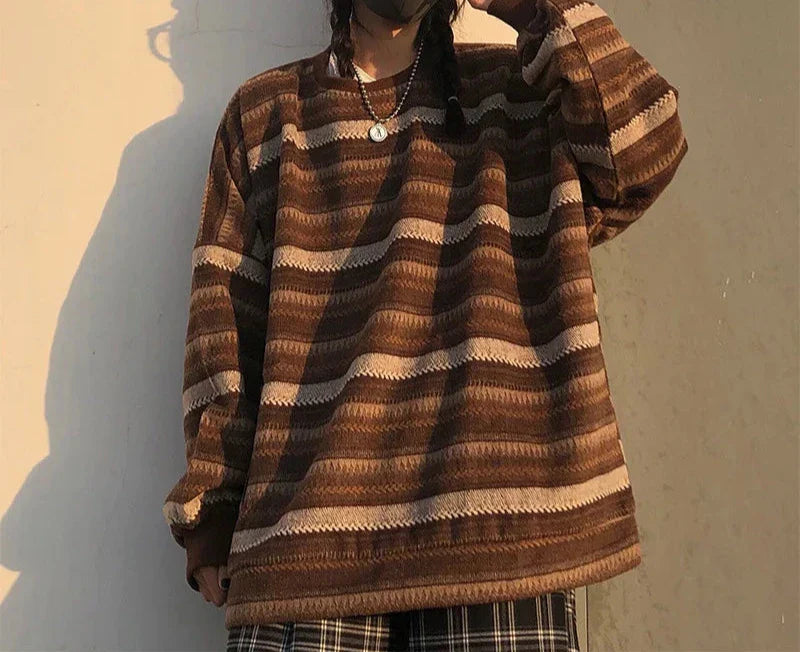Amaris Vintage Striped Oversize Pullover
