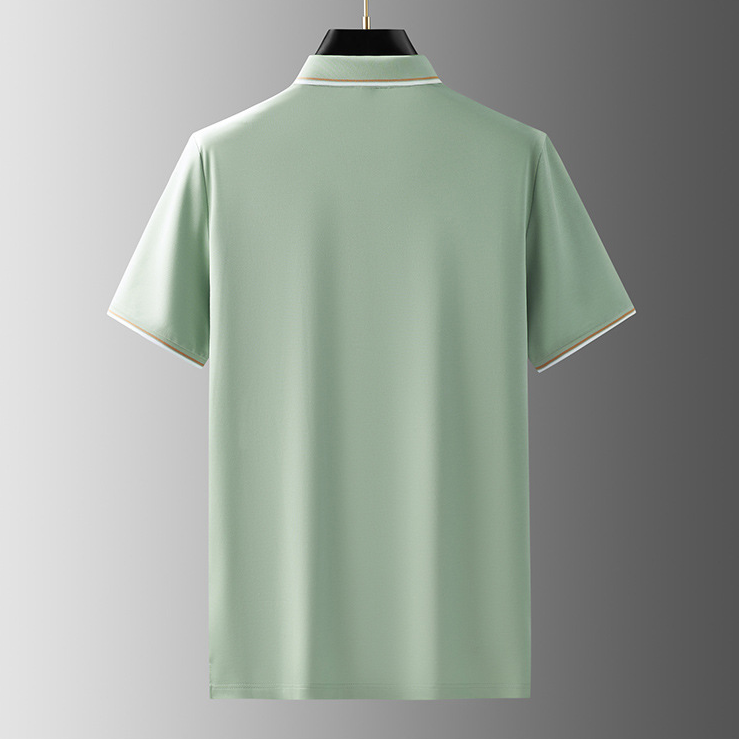Sven - Elegant silk buttonless polo shirt