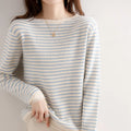Stella O-Neck Striped Sweater - Retro Elegance