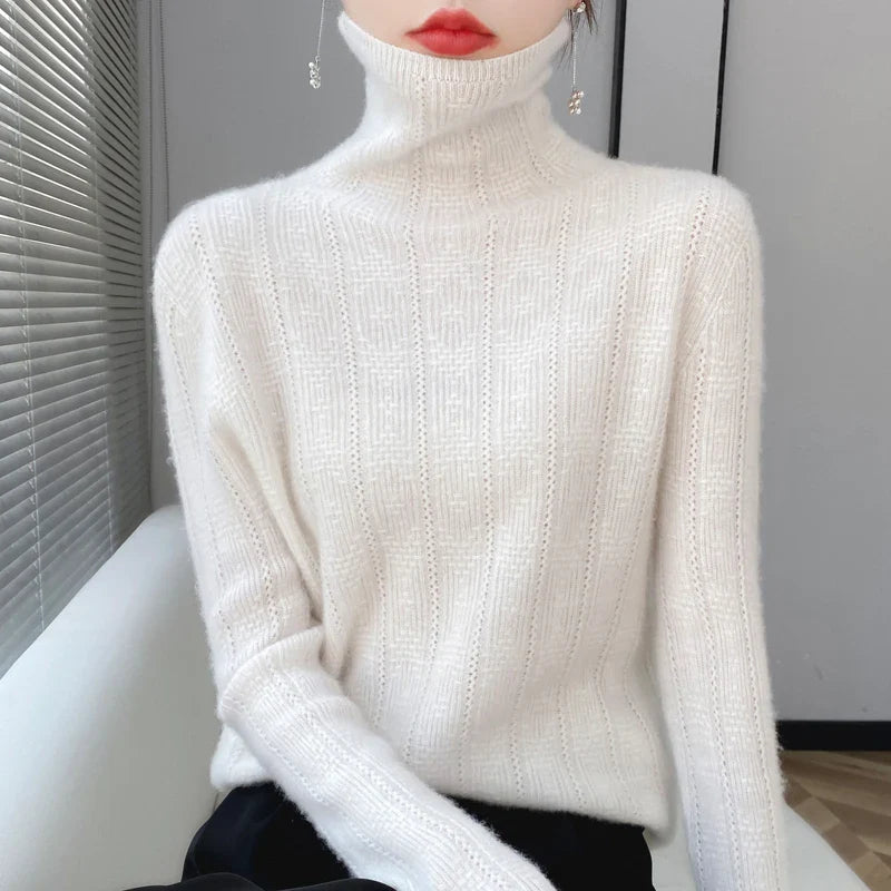 Bliss High Neck Merino Wool Sweater