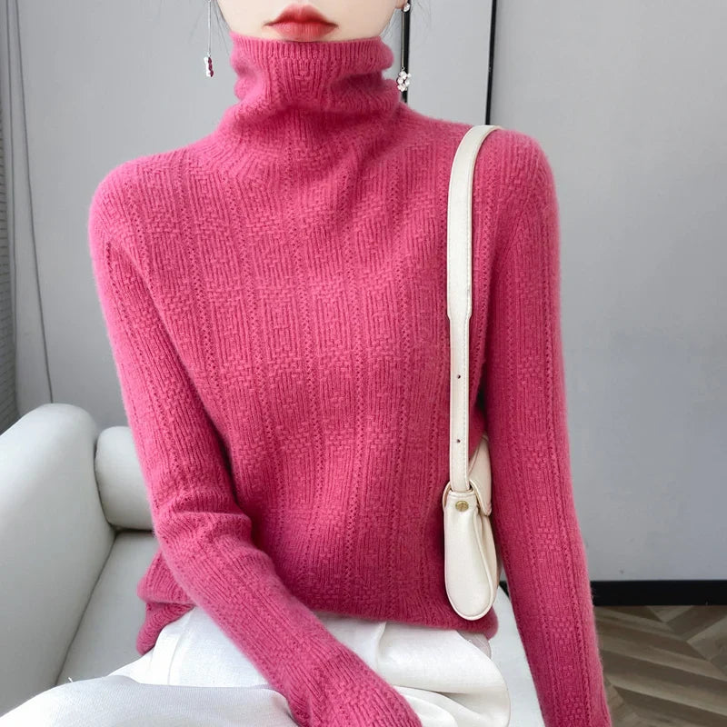 Bliss High Neck Merino Wool Sweater