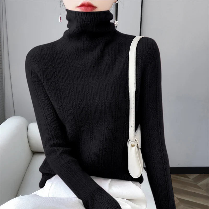 Bliss High Neck Merino Wool Sweater