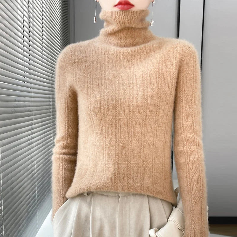 Bliss High Neck Merino Wool Sweater