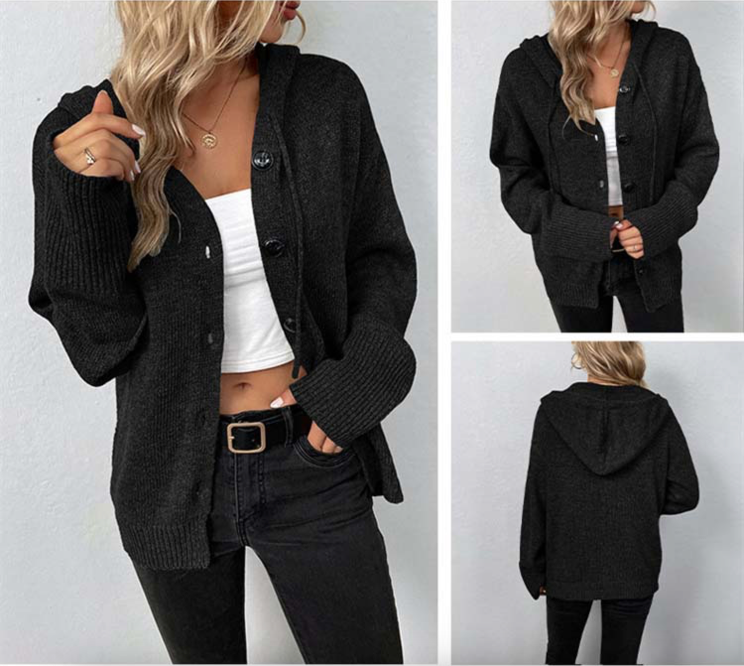 Zoey - Long-Sleeve Hooded Cardigan