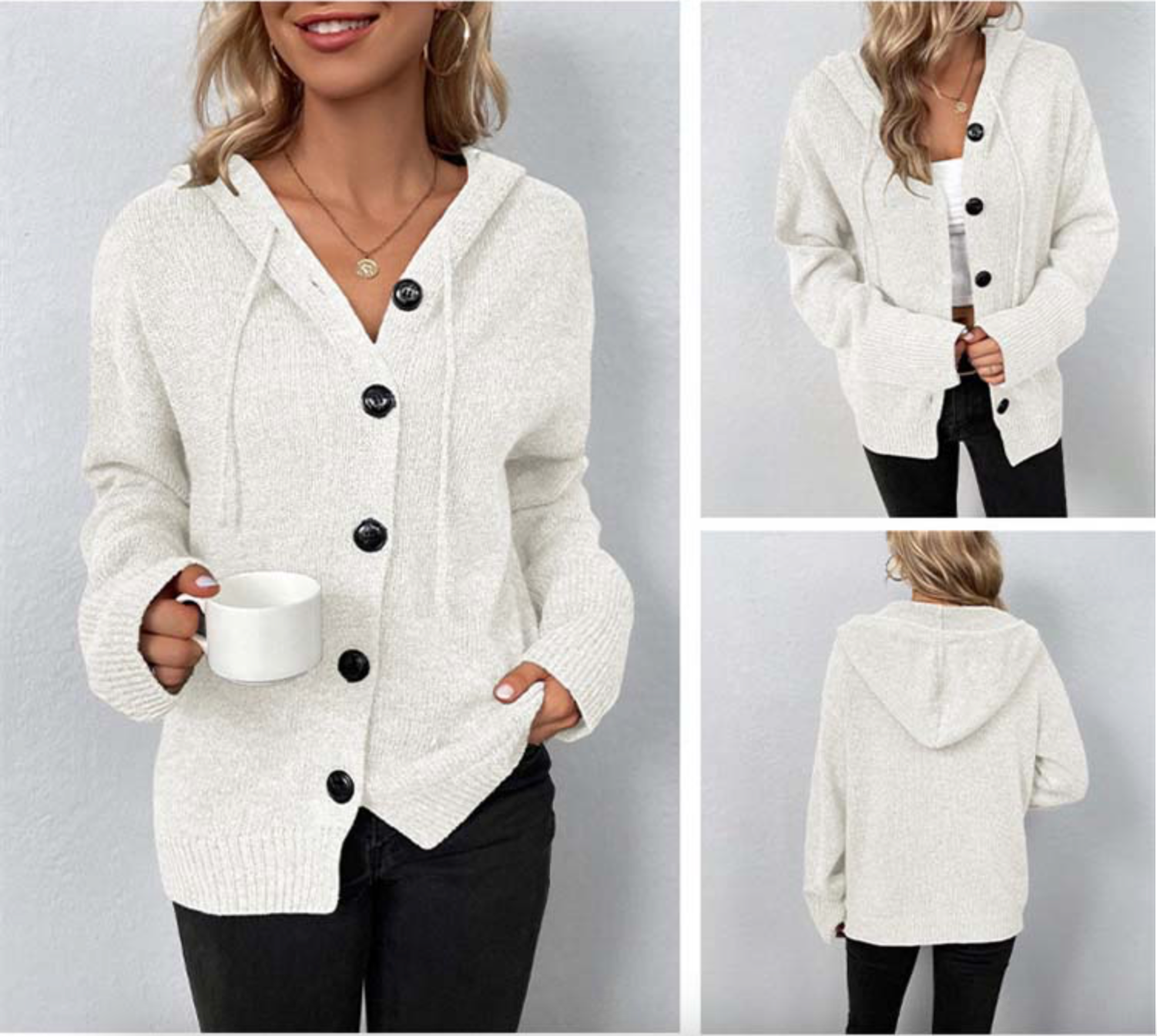 Zoey - Long-Sleeve Hooded Cardigan