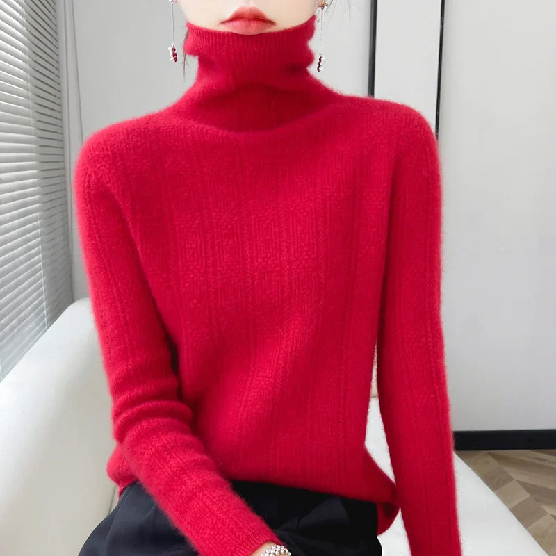 Bliss High Neck Merino Wool Sweater