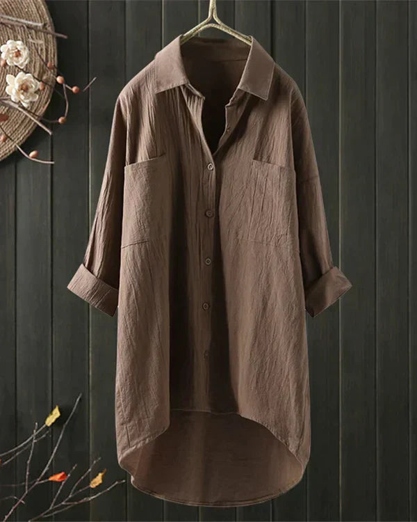 Julia - Simple long sleeve blouse with loose fit