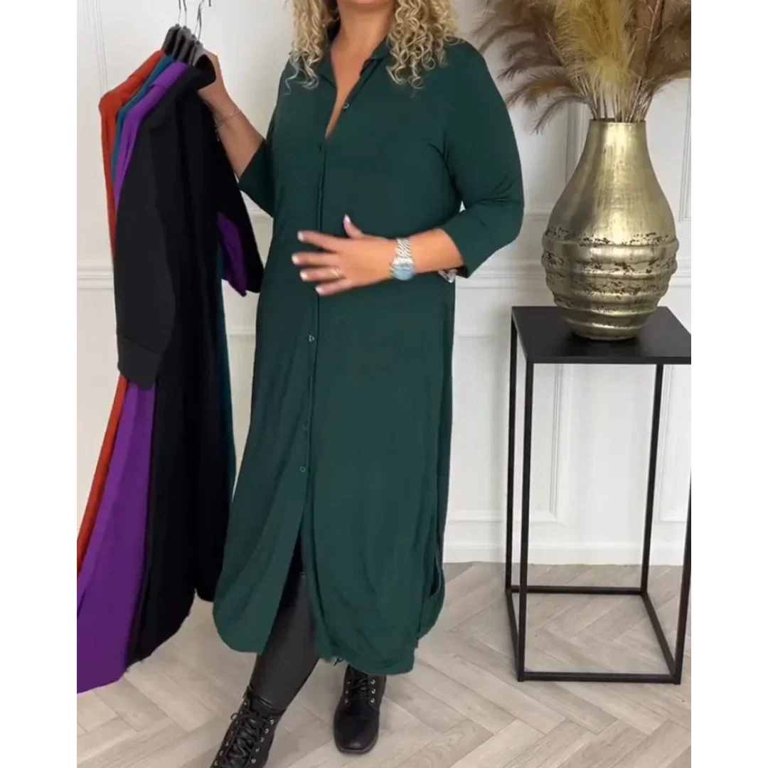 Evy - Stylish autumn/winter dress with buttons