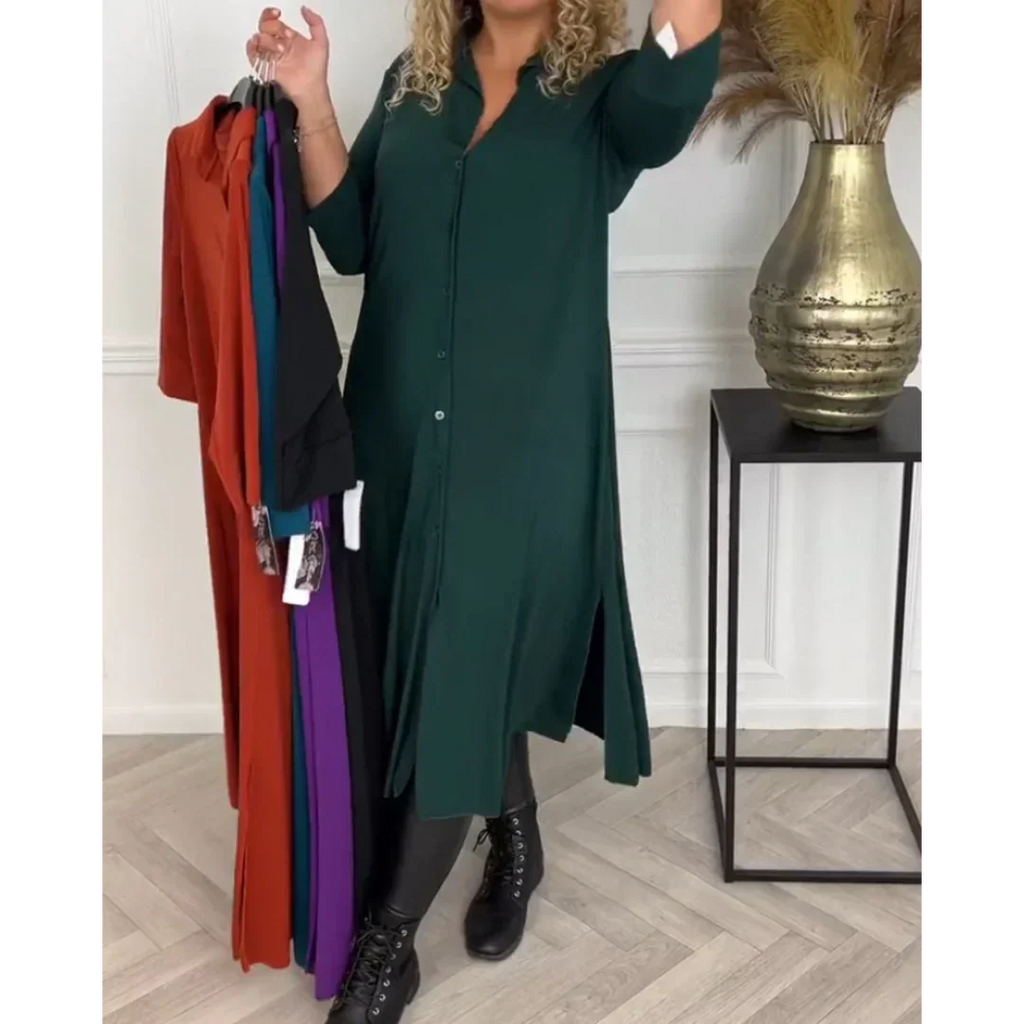 Evy - Stylish autumn/winter dress with buttons