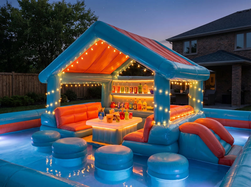 Inflatable Floating Pool Lounge – Backyard Pool Pavilion with Seating — image 11